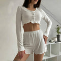 Ensemble pyjama avec manches longues et short pour femmes