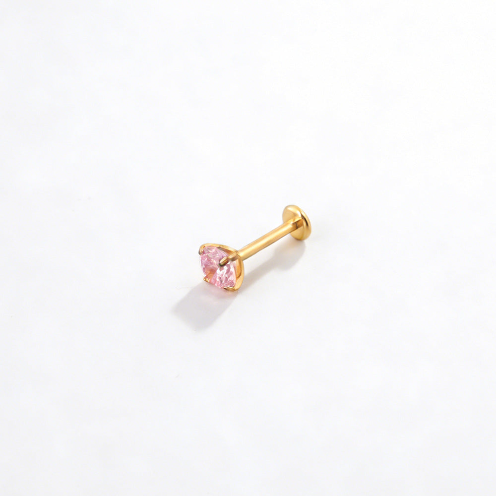 18K Gold-Plated Zircon Stud Earring
