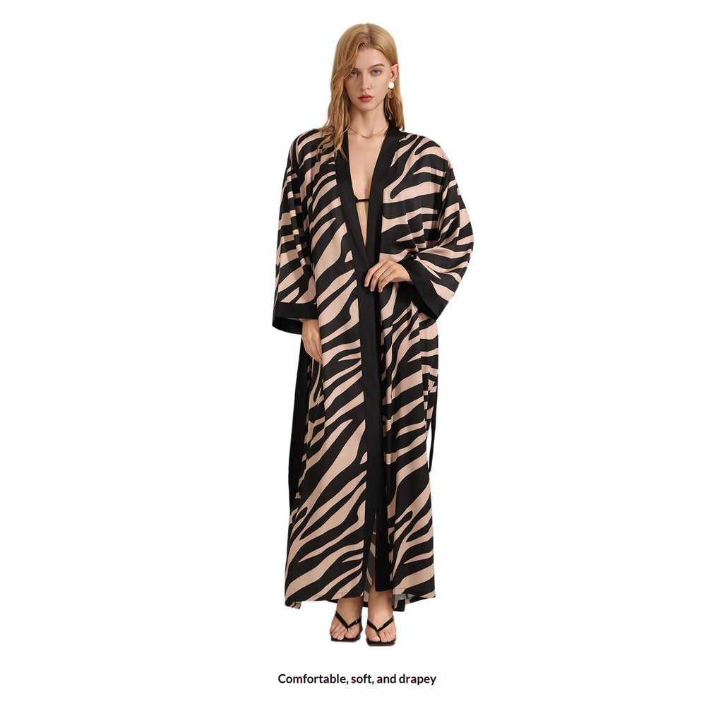 Light Zebra Print Pajama Set with Long Sleeves