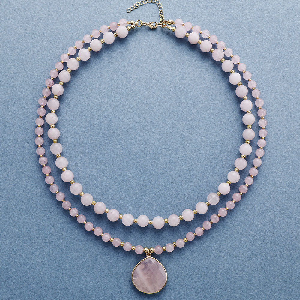 Collar de cristal de doble capa inspirado en Francia