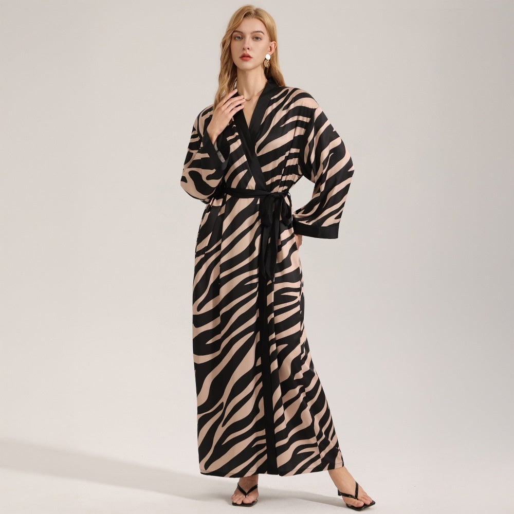 Light Zebra Print Pajama Set with Long Sleeves