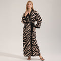 Light Zebra Print Pajama Set with Long Sleeves