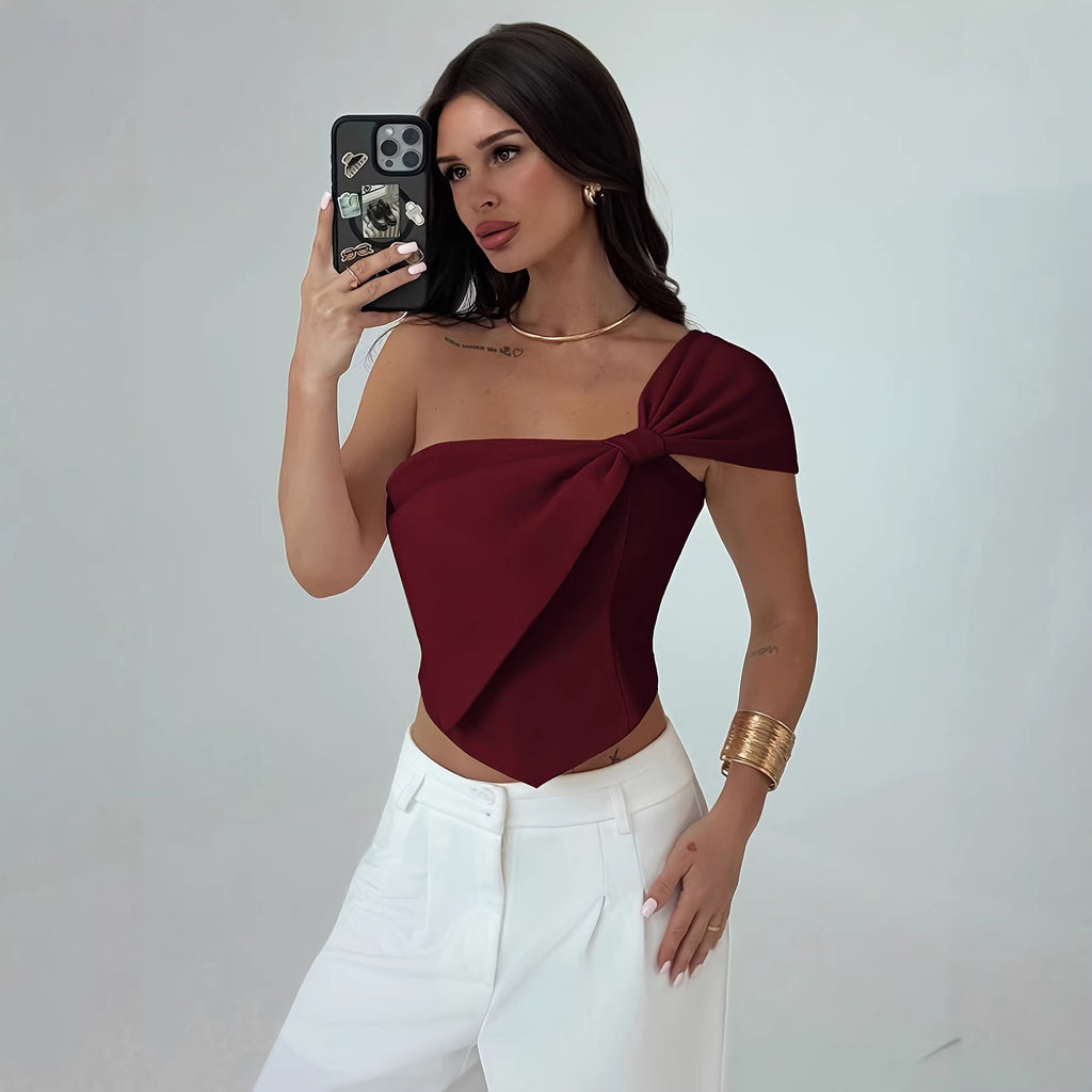 Deep Red Fitted Sleeveless Top