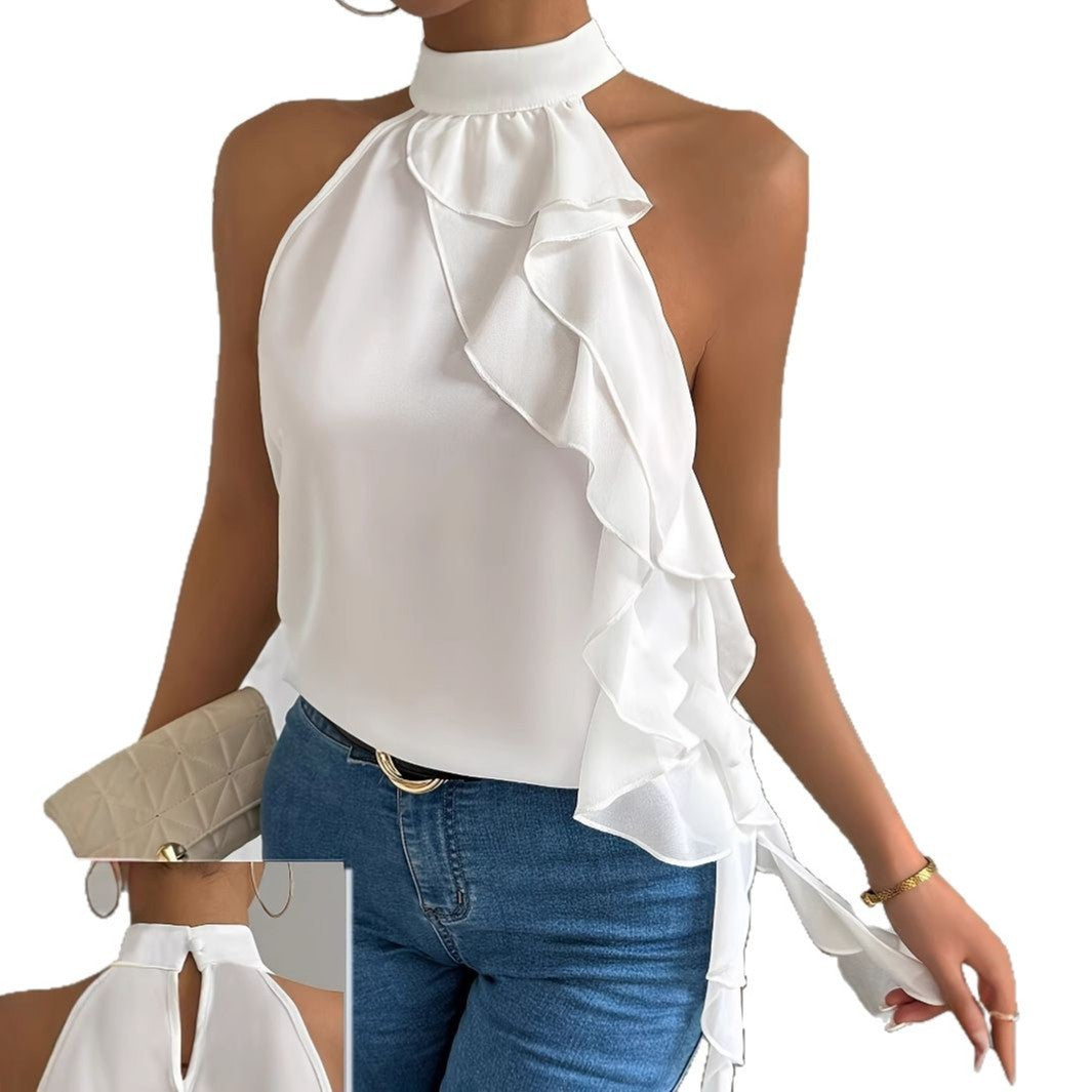 Open Back Top with Halter Neck