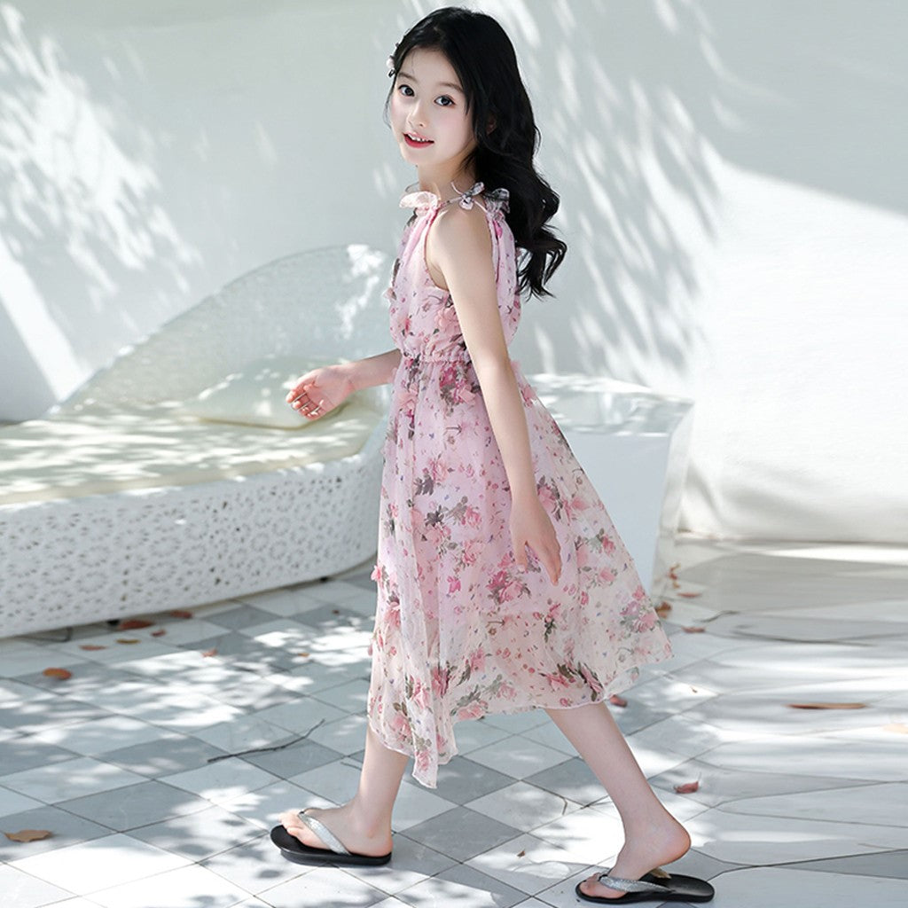 Vestido rosa de algodón para verano para bebés y niñas, Espíritu de fiesta