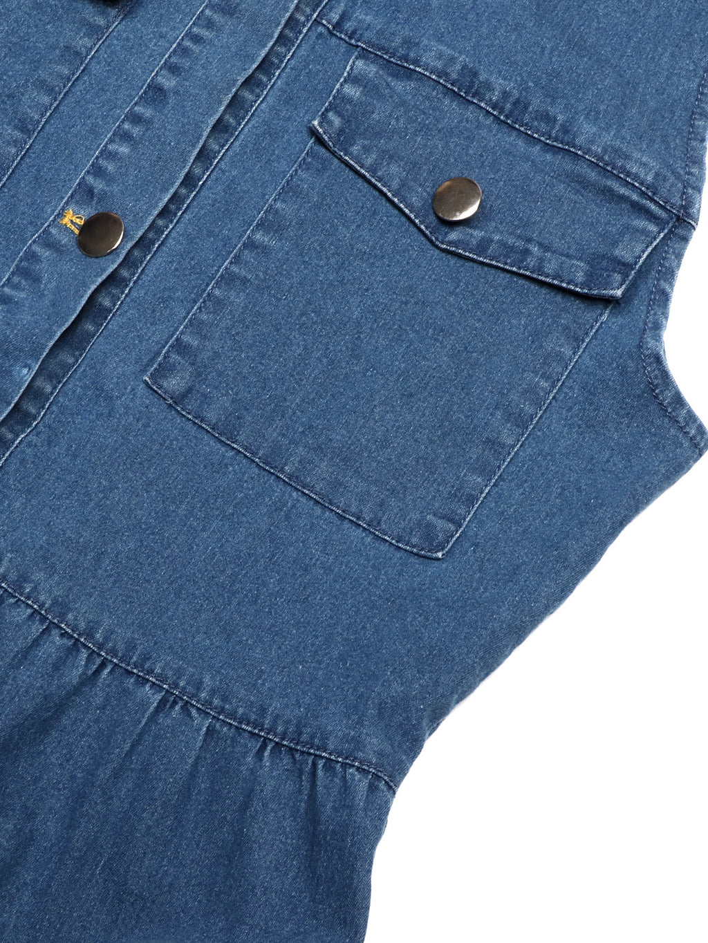 High-Waisted Long Denim Dress