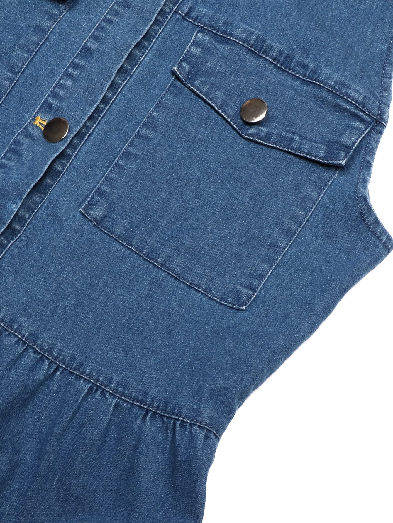 High-Waisted Long Denim Dress