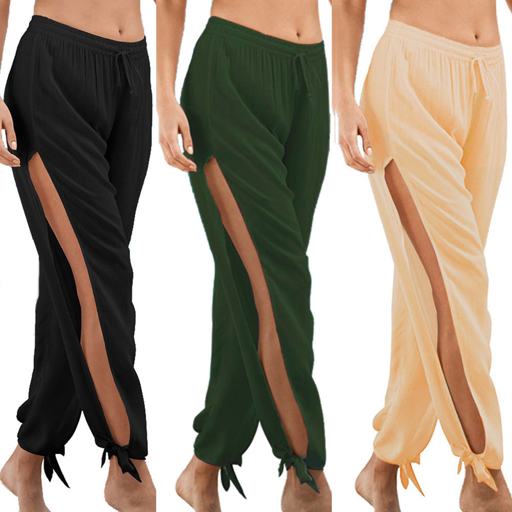 Wide-Leg Flowing Pants with Relaxed Fit