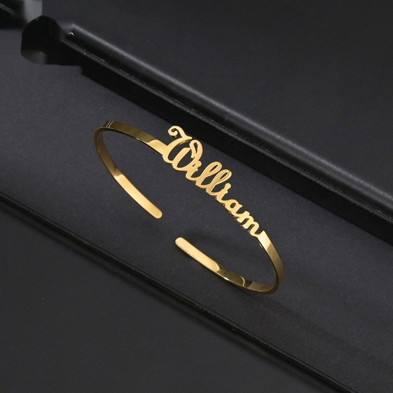 Pulsera personalizada de acero inoxidable con inicial