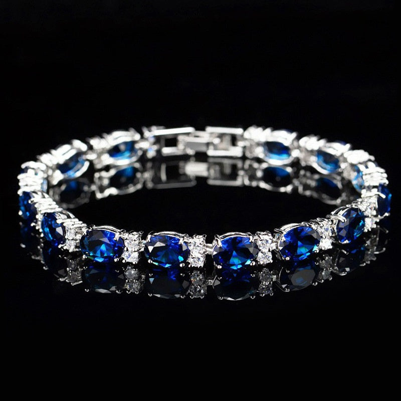 Pulsera sencilla de circonitas de cristal