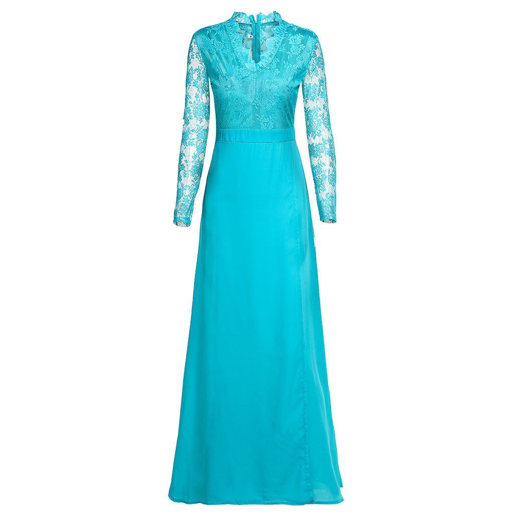 Elegante Vestido de Encaje con Cuello en V para tus Ocasiones Especiales
