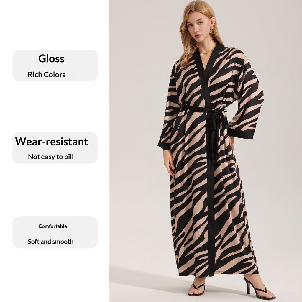 Light Zebra Print Pajama Set with Long Sleeves