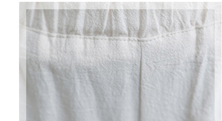 Wide Cotton and Linen Harem Pants