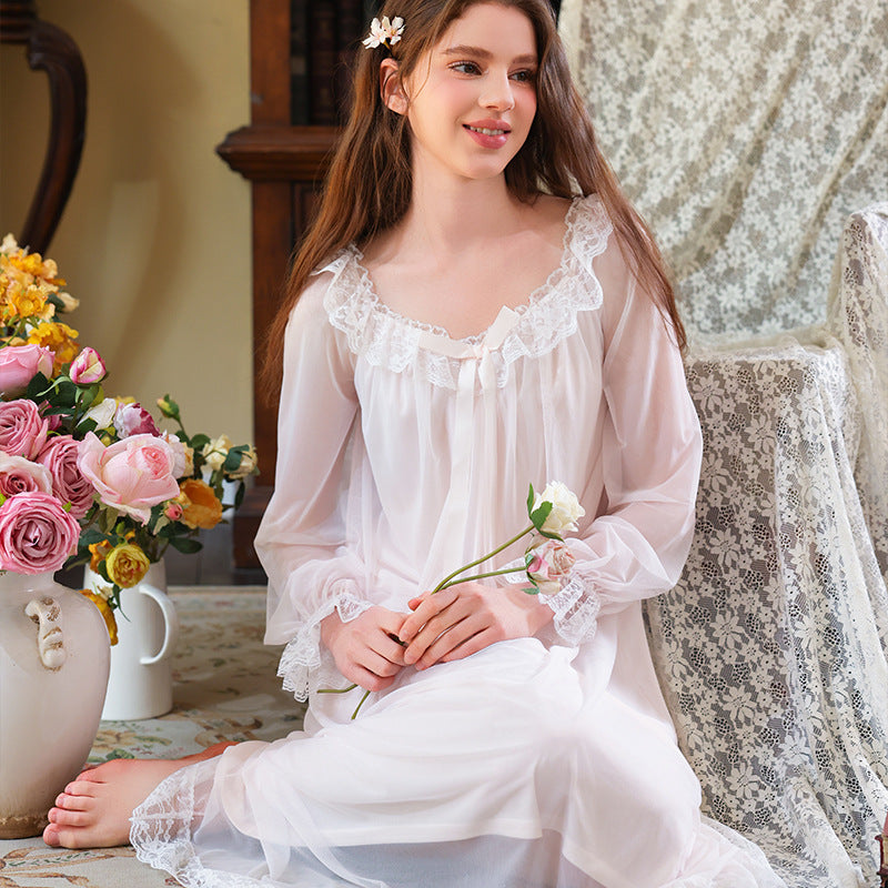 Camisón largo de manga larga para mujer