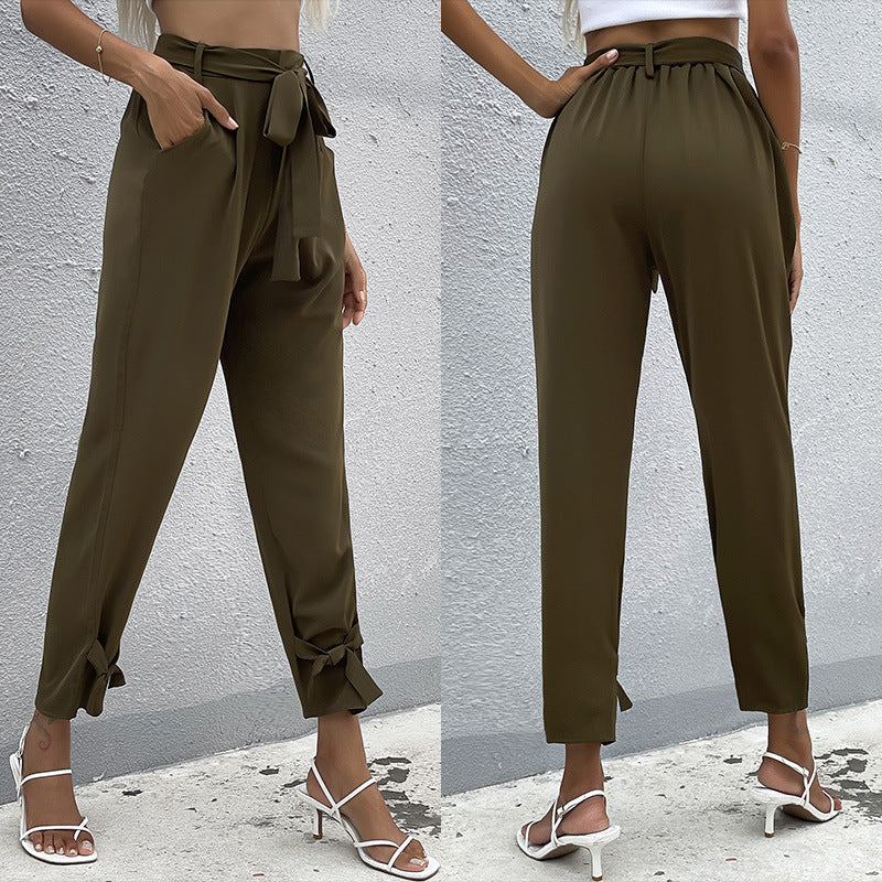 Pantalones 7/8 Ajustados con Detalles de Encaje