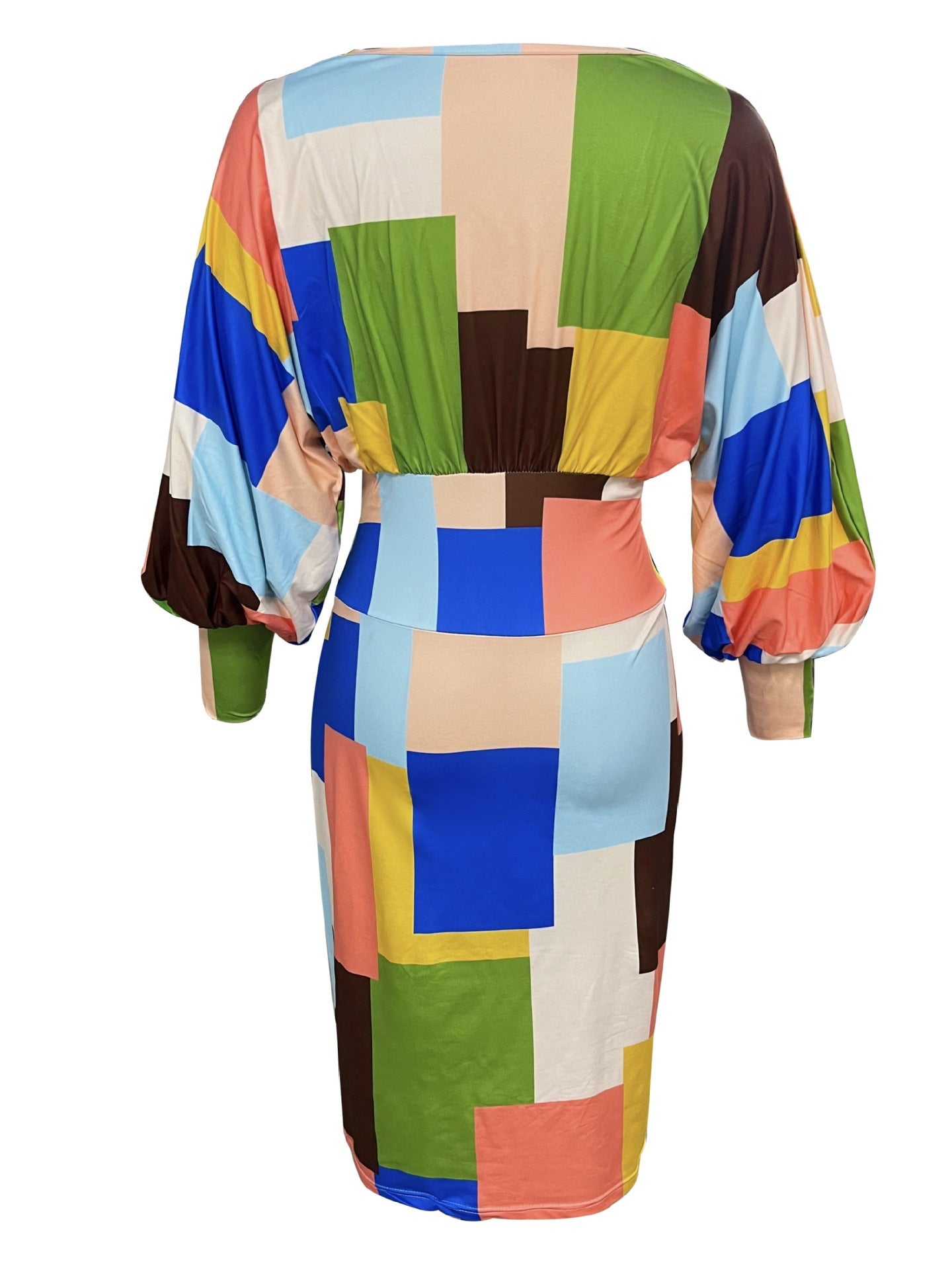 Vestido Midi Ajustado con Escote en V y Detalles de Cordones