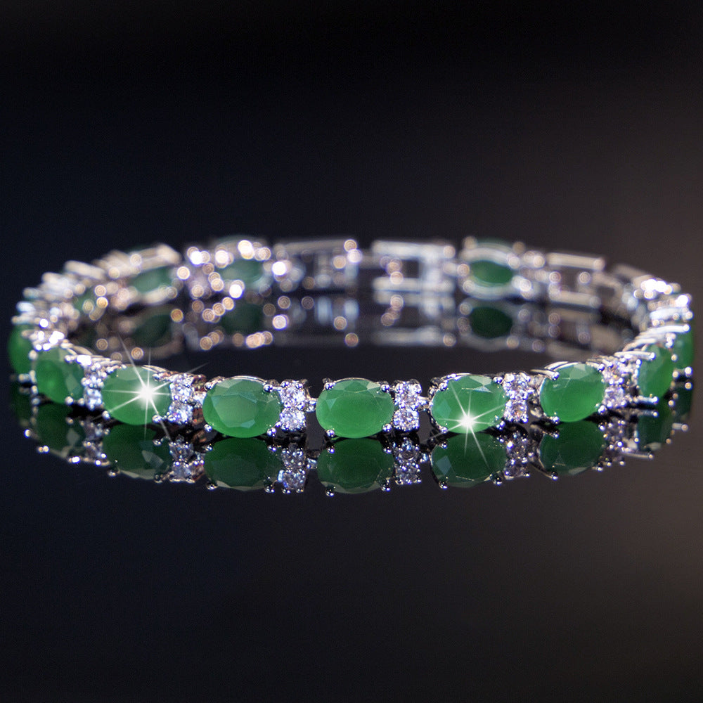 Pulsera sencilla de circonitas de cristal