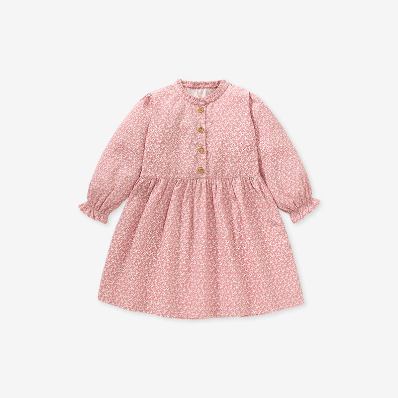 Robe princesse en coton à manches longues