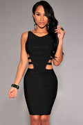 Sleeveless Black Fitted Dress